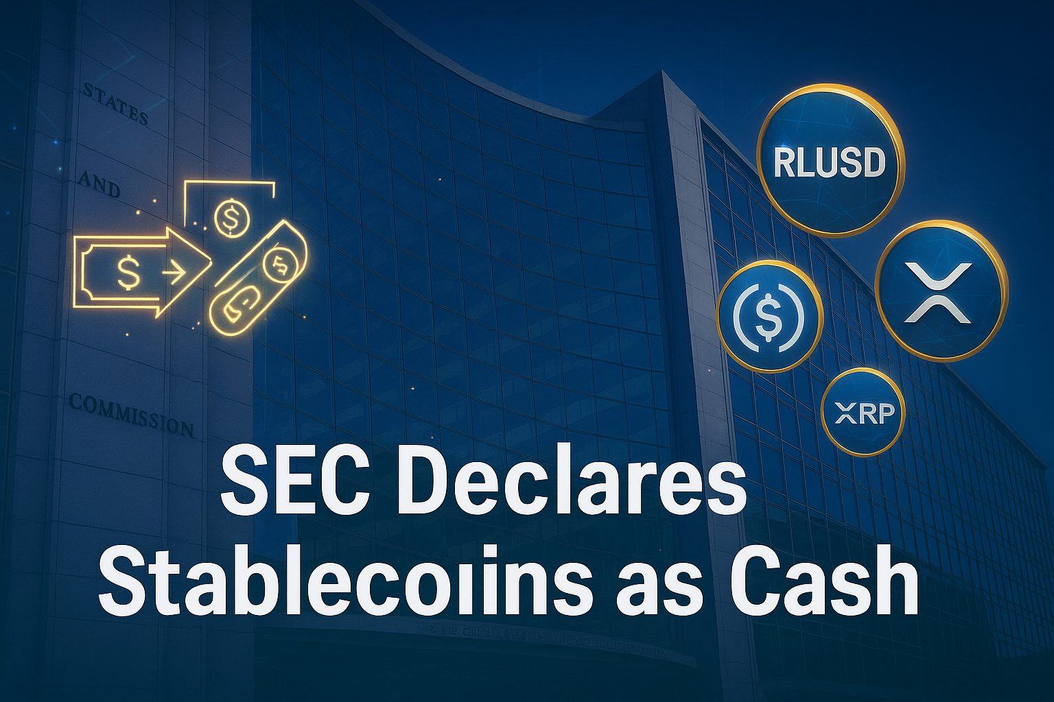 SEC 将稳定币认定为现金：XRP 和 RLUSD 即将爆发