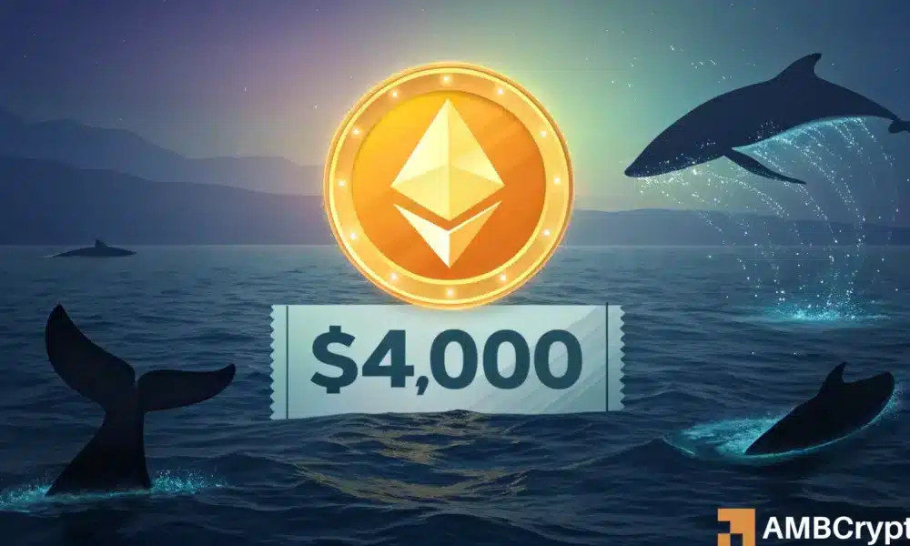 鲸鱼转移 6.67 亿美元，以太坊突破 4000 美元——ETH 价格如何反应？